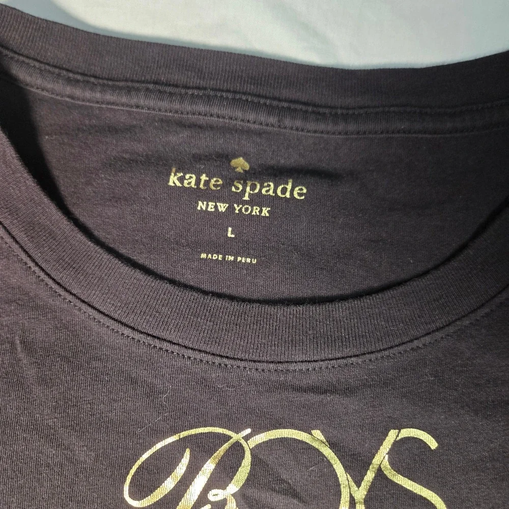 Kate Spade Boys Make Passes At Girls In Glasses Graphic Tee Black Gold Large